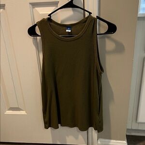 Old Navy Olive Green Ribbed swing Tank Top